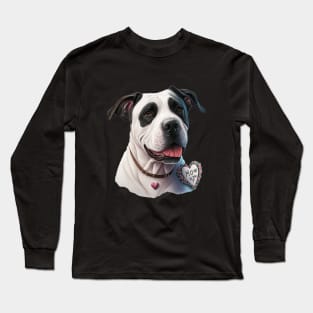 Valentine's day mom love dog Long Sleeve T-Shirt